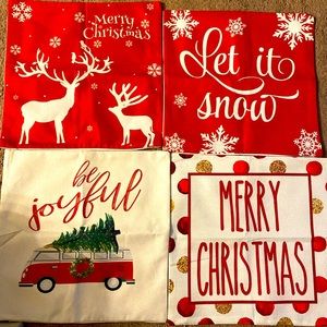 Four Christmas 🎅 decorative pillow covers